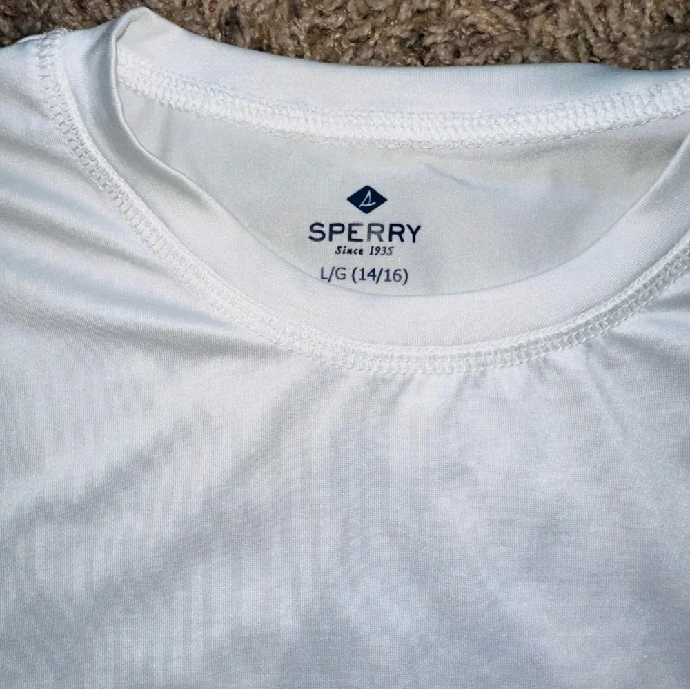 Sperry Kids Boys Rashguard Swim Top Large L Big Boy Swimwear 14/16